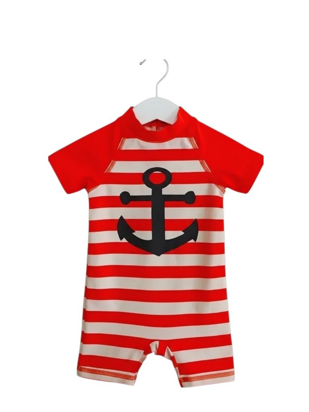 George Orange Striped Anchor Rash Guard